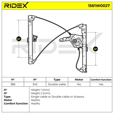 Window Regulator RIDEX 1561W0027 1561W0027 - photo 5