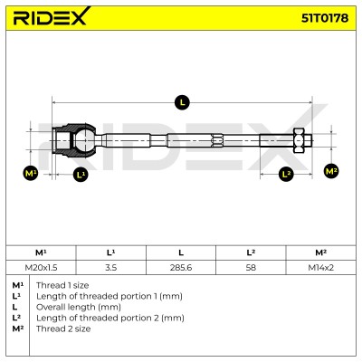 Tie Rod Assembly RIDEX 51T0178 51T0178 - photo 7