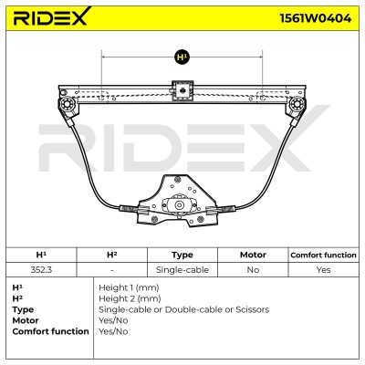 Window Regulator RIDEX 1561W0404 1561W0404 - photo 5