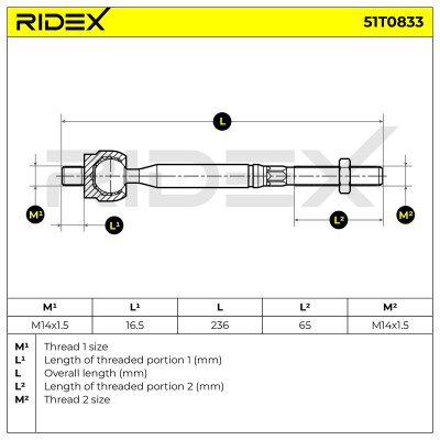 Tie Rod Assembly RIDEX 51T0833 51T0833 - photo 5