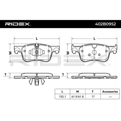 Brake Pads Set RIDEX 402B0952 402B0952 - photo 3