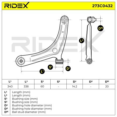 Control Arm RIDEX 273C0432 273C0432 - photo 7