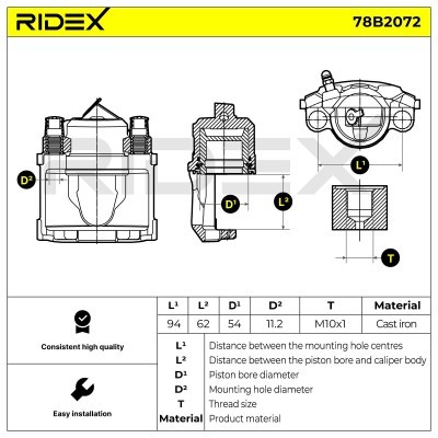 Brake Caliper RIDEX 78B2072 78B2072 - photo 6