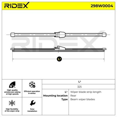 Щетка стеклоочистителя заднего стекла RIDEX 298W0004 298W0004 - photo 6