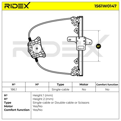 Window Regulator RIDEX 1561W0147 1561W0147 - photo 5