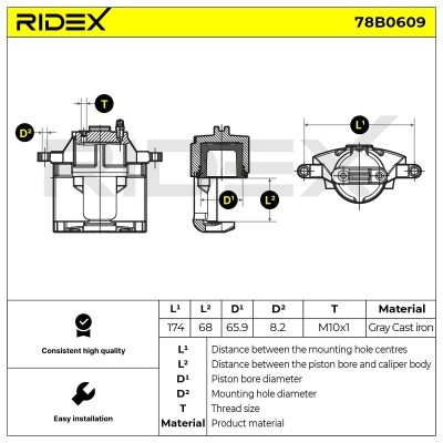 Brake Caliper RIDEX 78B0609 78B0609 - photo 5