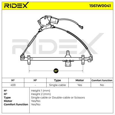 Window Regulator RIDEX 1561W0041 1561W0041 - photo 8