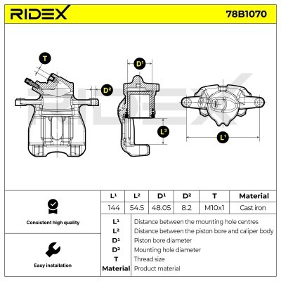 Brake Caliper RIDEX 78B1070 78B1070 - photo 6