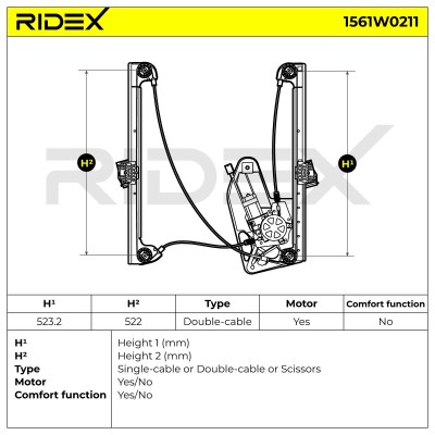 Window Regulator RIDEX 1561W0211 1561W0211 - photo 7