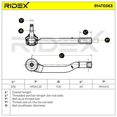 Tie Rod End RIDEX 914T0363 914T0363 - photo 6