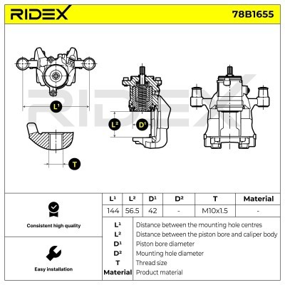 Brake Caliper RIDEX 78B1655 78B1655 - photo 6