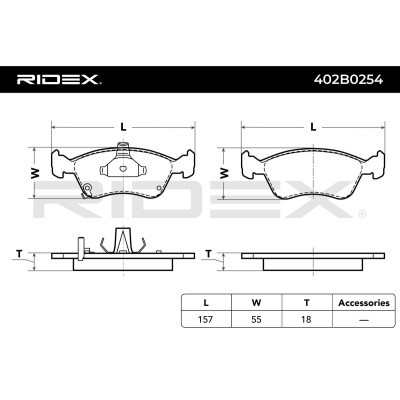 Brake Pads Set RIDEX 402B0254 402B0254 - photo 4