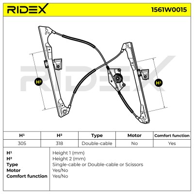 Window Regulator RIDEX 1561W0015 1561W0015 - photo 7