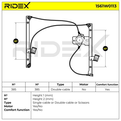Window Regulator RIDEX 1561W0113 1561W0113 - photo 10