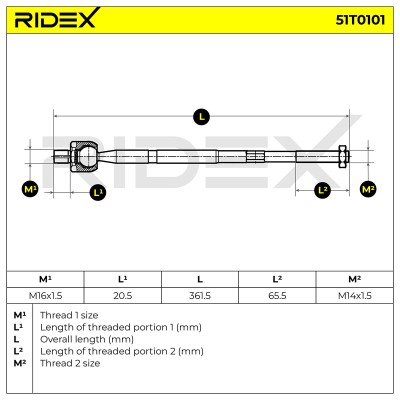 Tie Rod Assembly RIDEX 51T0101 51T0101 - photo 9