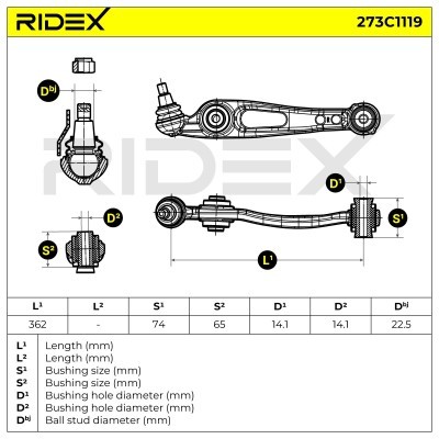 Control Arm RIDEX 273C1119 273C1119 - photo 5