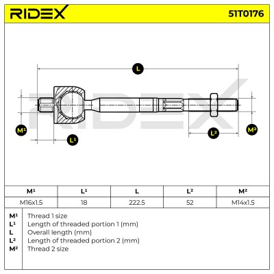 Tie Rod Assembly RIDEX 51T0176 51T0176 - photo 7