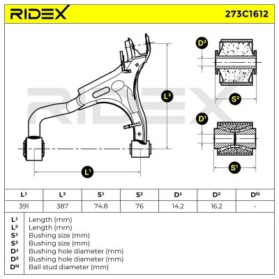 Control Arm RIDEX 273C1612 273C1612 - photo 8