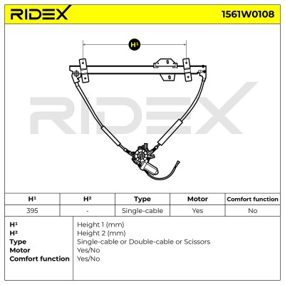 Window Regulator RIDEX 1561W0108 1561W0108 - photo 8