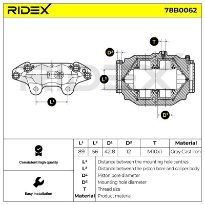 Brake Caliper RIDEX 78B0062 78B0062 - photo 5