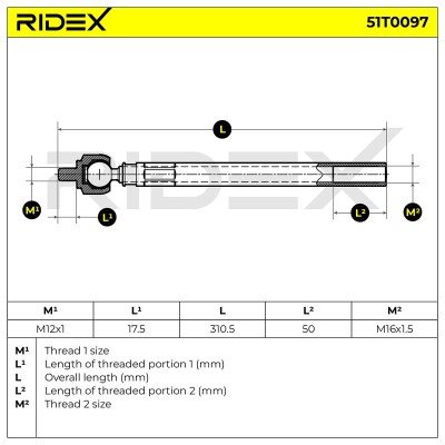 Tie Rod Assembly RIDEX 51T0097 51T0097 - photo 5