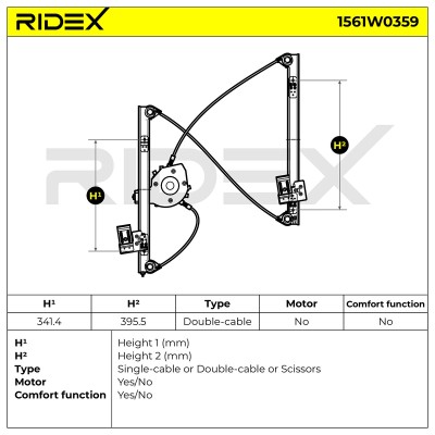 Window Regulator RIDEX 1561W0359 1561W0359 - photo 9