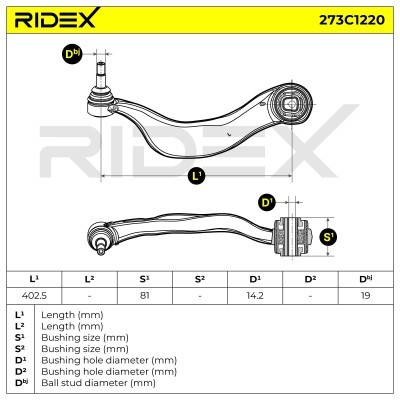 Control Arm RIDEX 273C1220 273C1220 - photo 5
