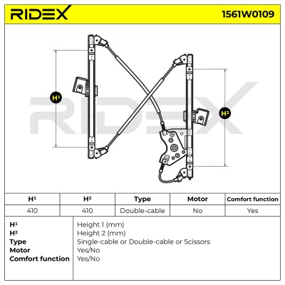 Window Regulator RIDEX 1561W0109 1561W0109 - photo 6