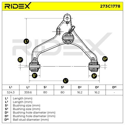 Control Arm RIDEX 273C1778 273C1778 - photo 8