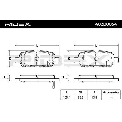 Brake Pads Set RIDEX 402B0054 402B0054 - photo 5