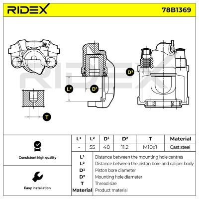 Brake Caliper RIDEX 78B1369 78B1369 - photo 7