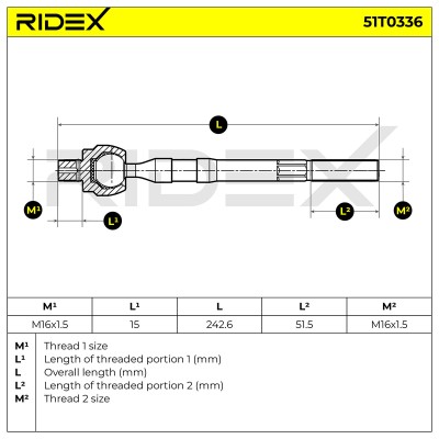 Tie Rod Assembly RIDEX 51T0336 51T0336 - photo 12