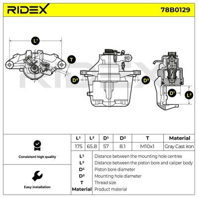 Brake Caliper RIDEX 78B0129 78B0129 - photo 5