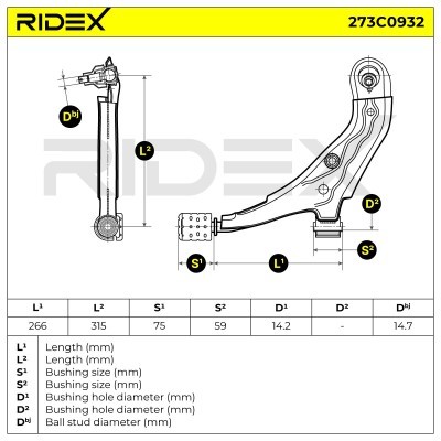 Control Arm RIDEX 273C0932 273C0932 - photo 6