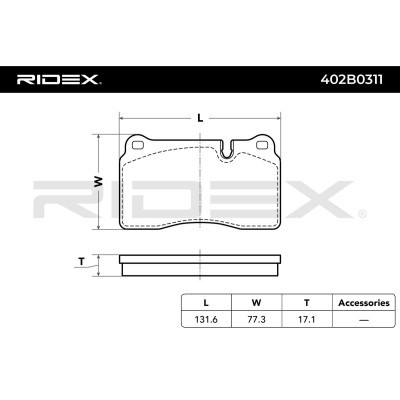 Brake Pads Set RIDEX 402B0311 402B0311 - photo 3