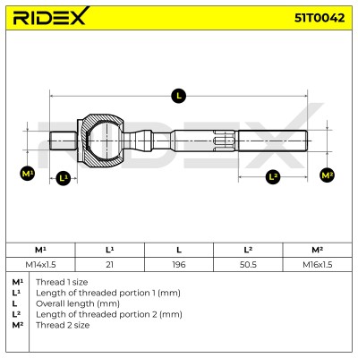Tie Rod Assembly RIDEX 51T0042 51T0042 - photo 8