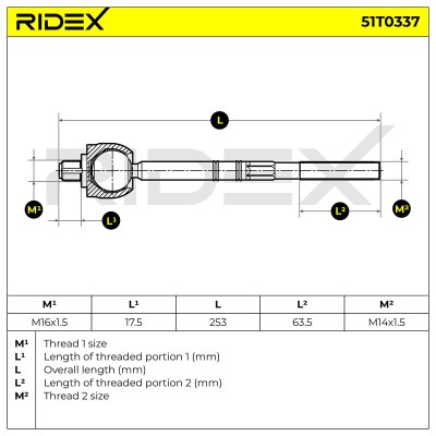 Tie Rod Assembly RIDEX 51T0337 51T0337 - photo 5