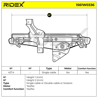 Window Regulator RIDEX 1561W0336 1561W0336 - photo 6