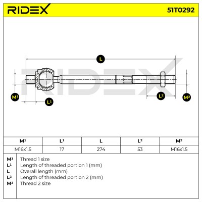 Tie Rod Assembly RIDEX 51T0292 51T0292 - photo 5
