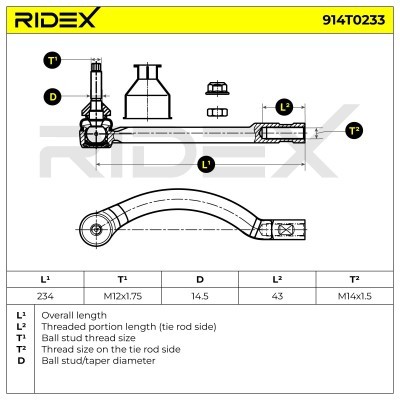 Tie Rod End RIDEX 914T0233 914T0233 - photo 7