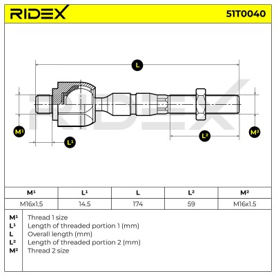 Tie Rod Assembly RIDEX 51T0040 51T0040 - photo 6