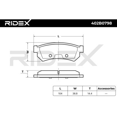 Brake Pads Set RIDEX 402B0798 402B0798 - photo 7