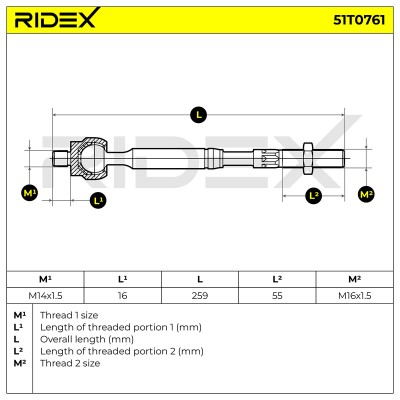 Tie Rod Assembly RIDEX 51T0761 51T0761 - photo 5
