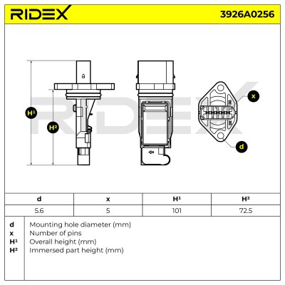 Air Mass Sensor RIDEX 3926A0256 3926A0256 - photo 6
