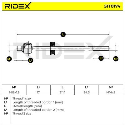 Tie Rod Assembly RIDEX 51T0174 51T0174 - photo 7
