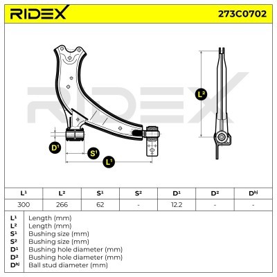 Control Arm RIDEX 273C0702 273C0702 - photo 6