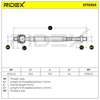 Tie Rod Assembly RIDEX 51T0353 51T0353 - photo 6
