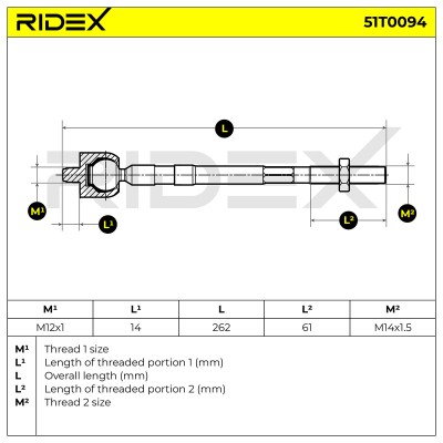 Tie Rod Assembly RIDEX 51T0094 51T0094 - photo 5