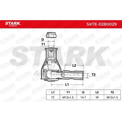 Tie Rod End Stark SKTE-0280029 SKTE-0280029 - photo 3