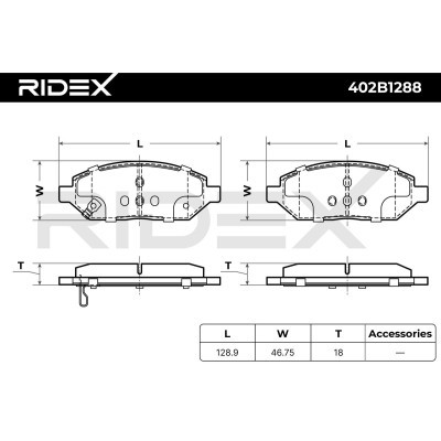 Brake Pads Set RIDEX 402B1288 402B1288 - photo 6